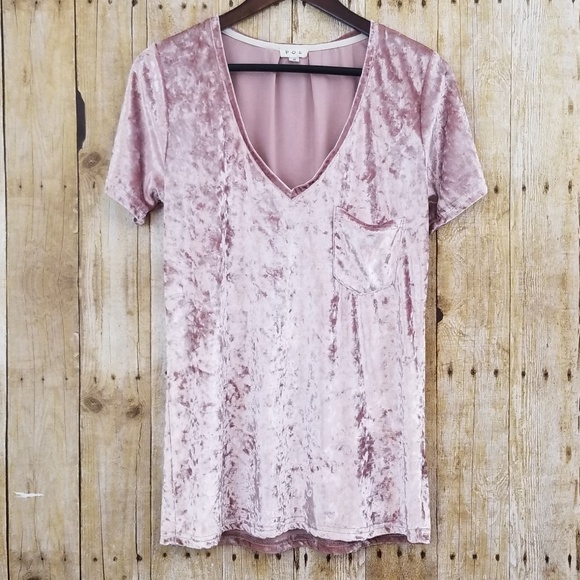 POL Tops - POL Crushed Velvet Pink Shirt (S)